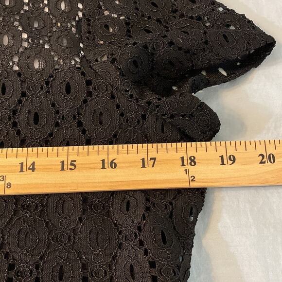 Sandra Darren Black and White Lace Overlay Dress Size 10 Chic Classic 60s - Picture 7 of 8